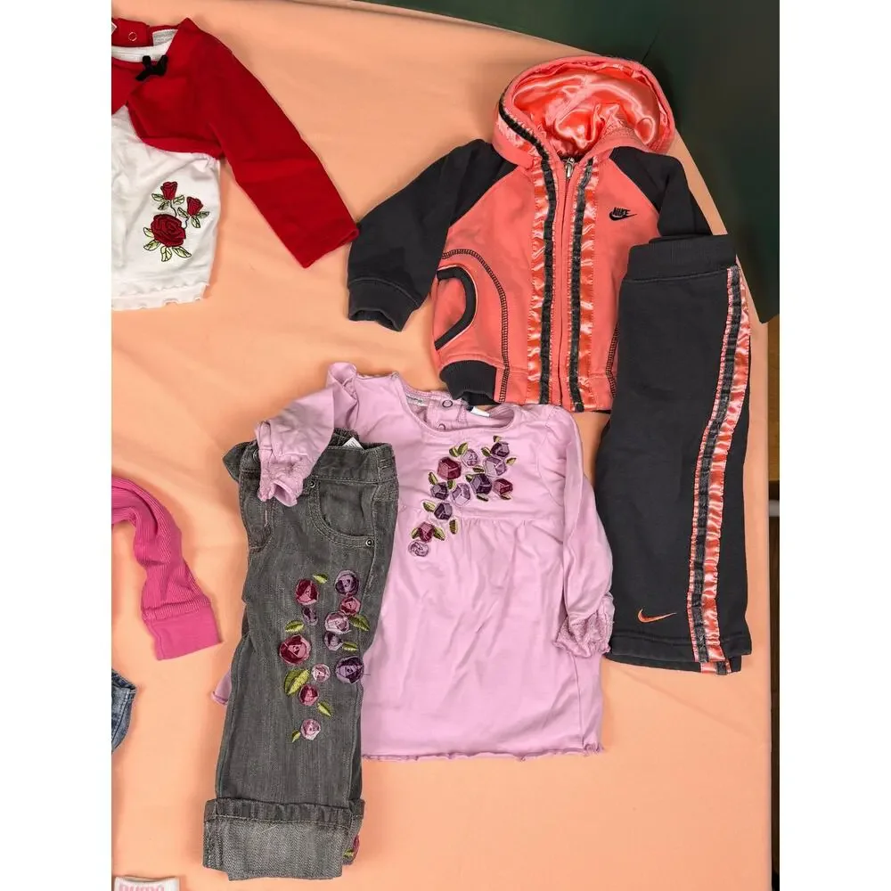 #472 Baby Girl 12M Fall/Winter Clothes Lot: Nike OshKosh Ralph Lauren Puma